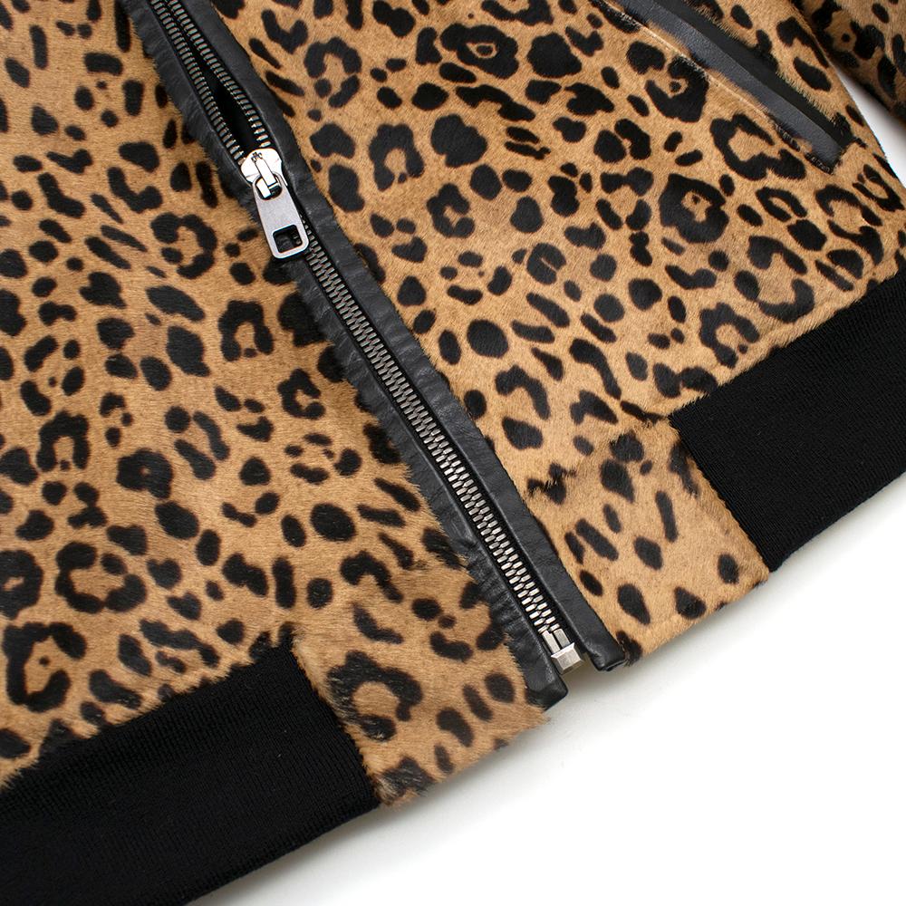 Women's Dolce & Gabbana Men's Leopard Print Calf Hair Bomber Jacket SIZE 46