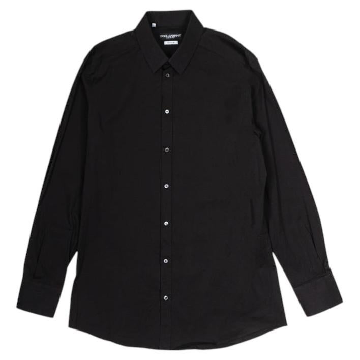 Dolce & Gabbana Men's Black Cotton Elastane Shirt Size 41