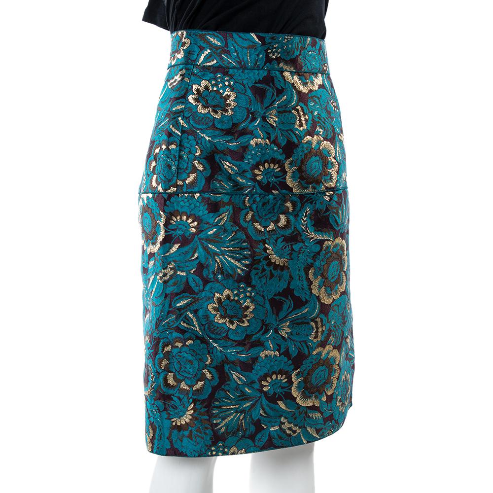 blue metallic skirt