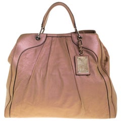 Dolce & Gabbana Metallic Blush Pink Leather Miss Brooke Tote