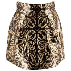 Dolce & Gabbana Metallic Embossed Brocade Skirt - Size US 6