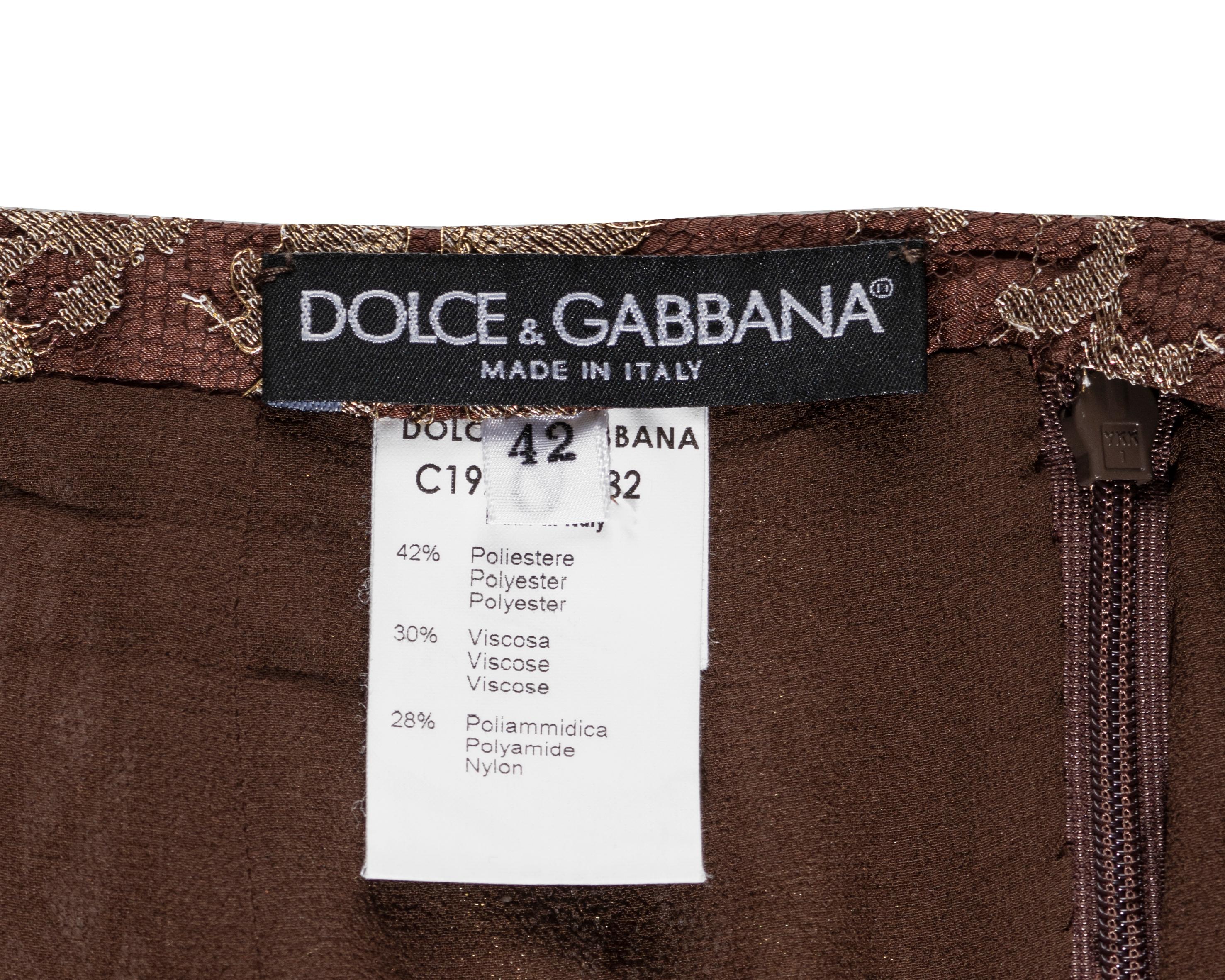 Dolce & Gabbana metallic gold and copper lace beaded fringe pants, ss 2000 For Sale 3