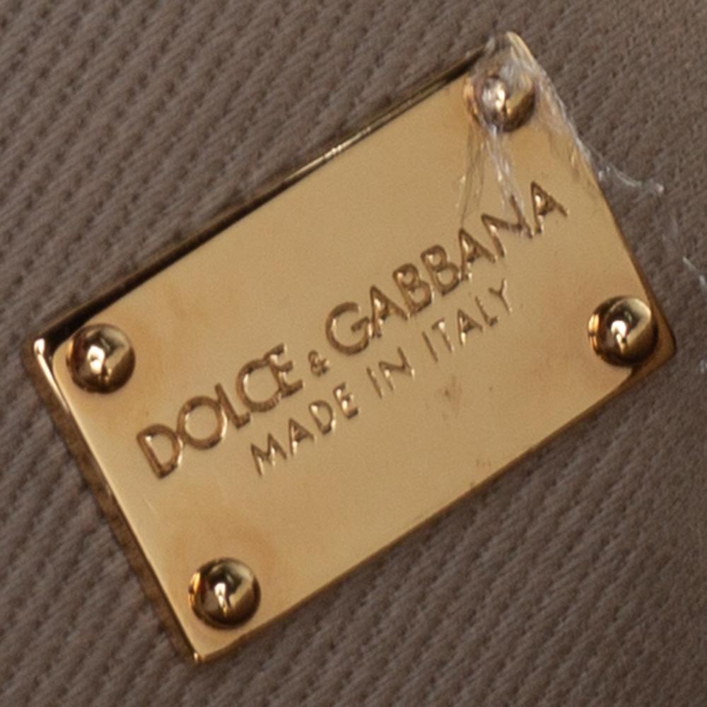 Dolce & Gabbana Metallic Gold Brocade Fabric Sara Frame Bag 1