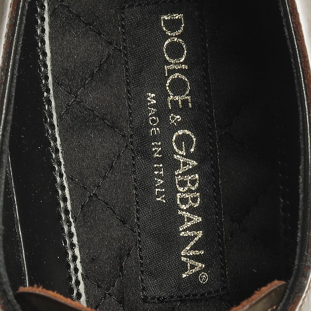 Dolce & Gabbana Metallic Green Patent Leather Oxfords Size 43 1