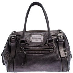 Dolce & Gabbana Metallic Graue Miss Easy Way Boston Tasche aus Leder