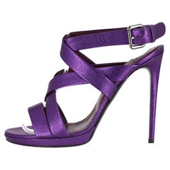 Dolce & Gabbana Metallic-Leder-Sandalen mit Absatz