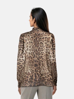 Dolce & Gabbana Metallic Leopard Print Blouse Size XL
