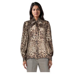 Dolce & Gabbana Metallic Leopard Print Blouse Size XL