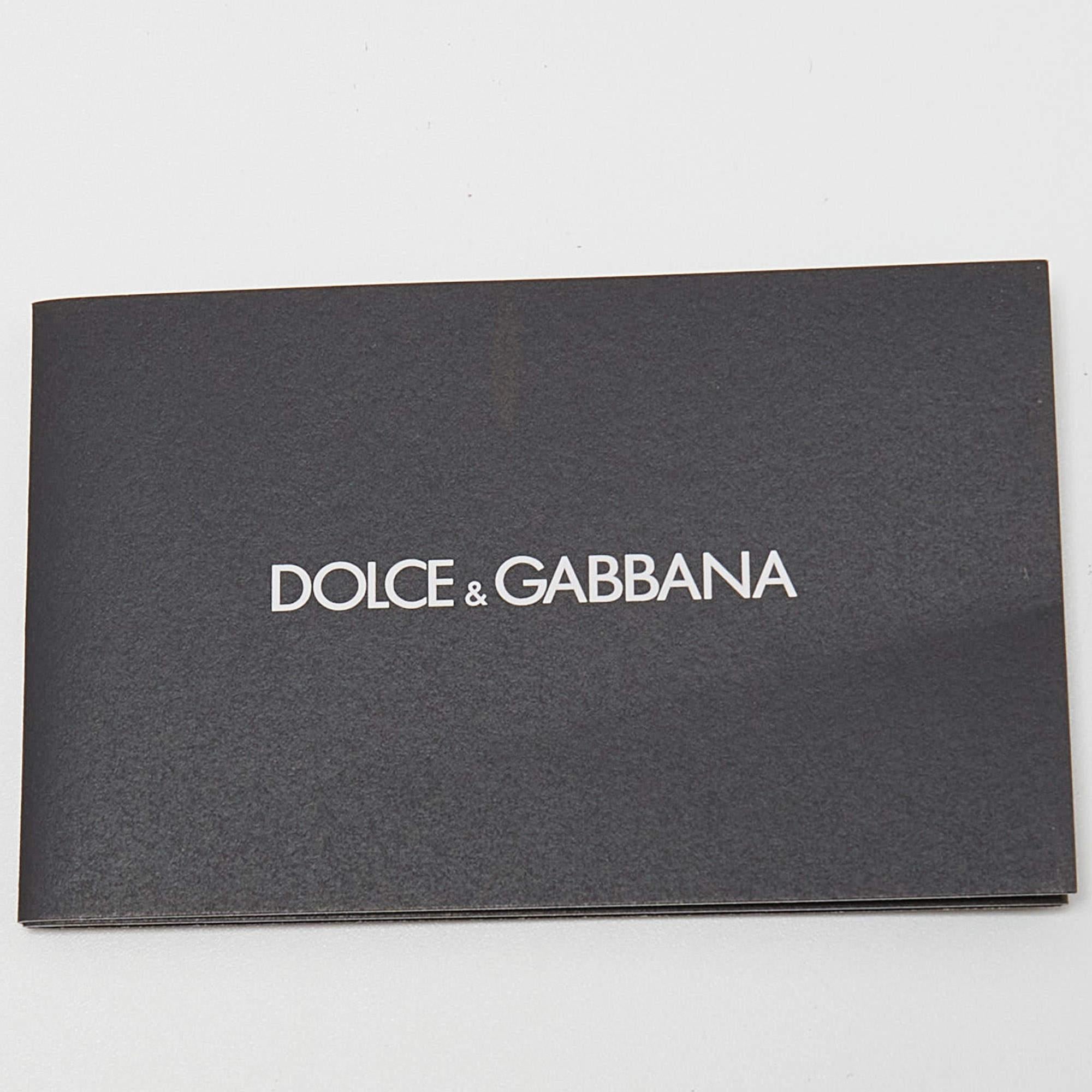 Dolce & Gabbana Metallic Silver/Black Leather Crystal Embellished Cutout Detail  5