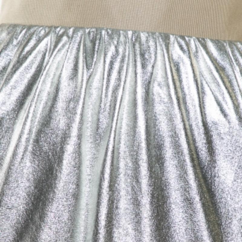 Women's Dolce & Gabbana Metallic Silver Faux Leather Pencil Skirt XS For Sale