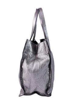 Dolce & Gabbana Metallic Silver Leather Tote Bag
