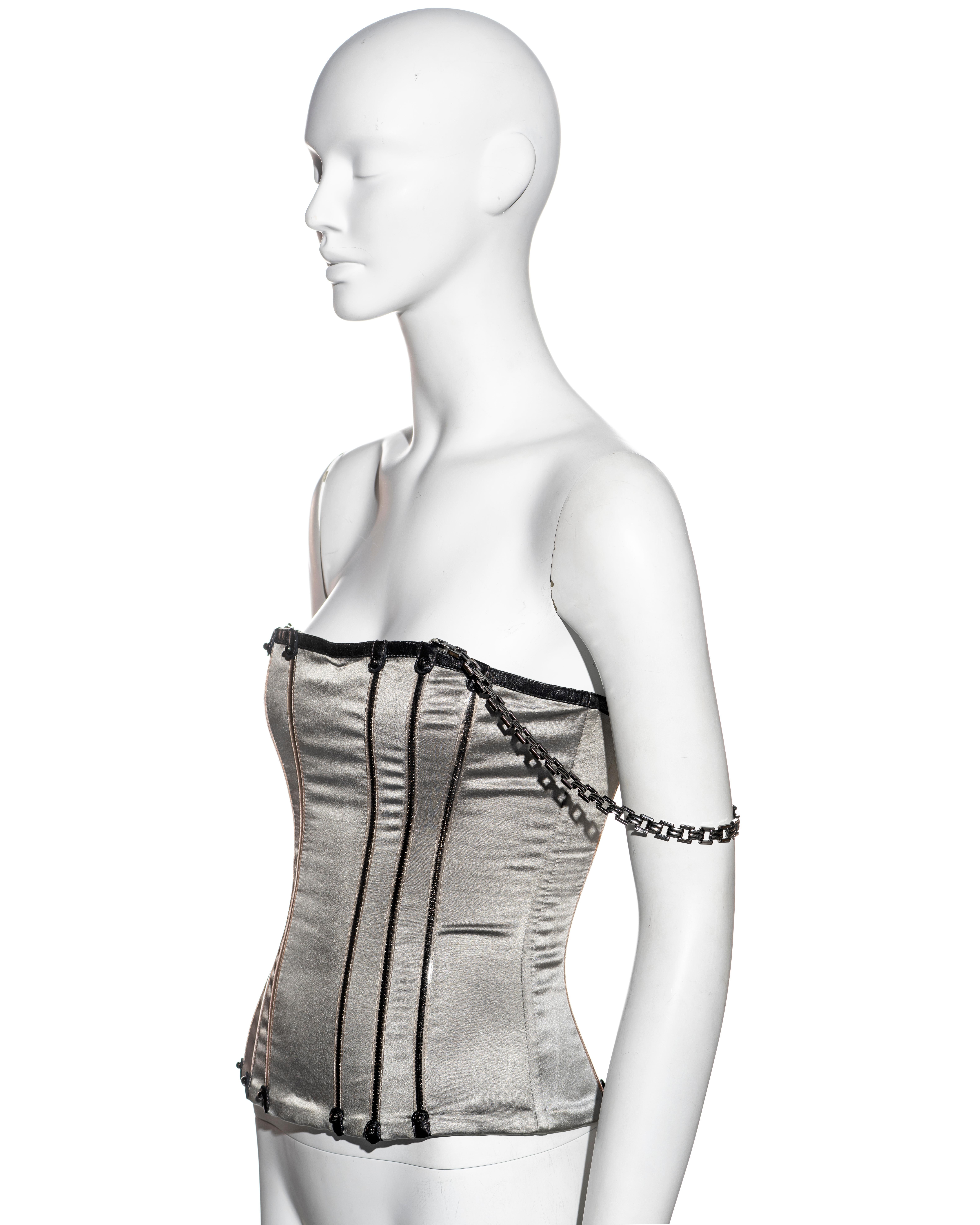 silver corset top