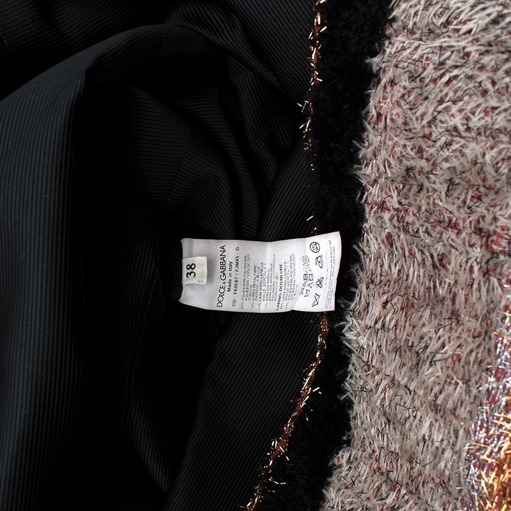 Dolce & Gabbana Metallic Textured Striped Dress - Size US 0-2 5
