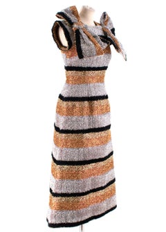 Dolce & Gabbana Metallic Textured Striped Dress - Size US 0-2