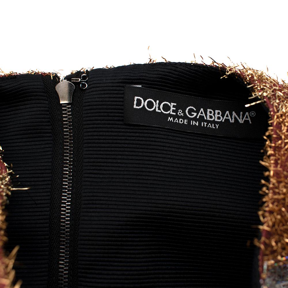 Dolce & Gabbana Metallic Textured Striped Dress - Size US 0-2 1