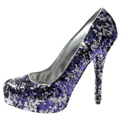 Dolce & Gabbana escarpins compensés ornés de sequins métalliques deux tons, taille 40