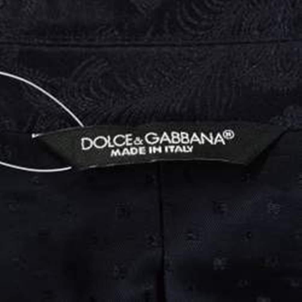 Black Dolce & Gabbana Midnight Blue Jacquard Suit M
