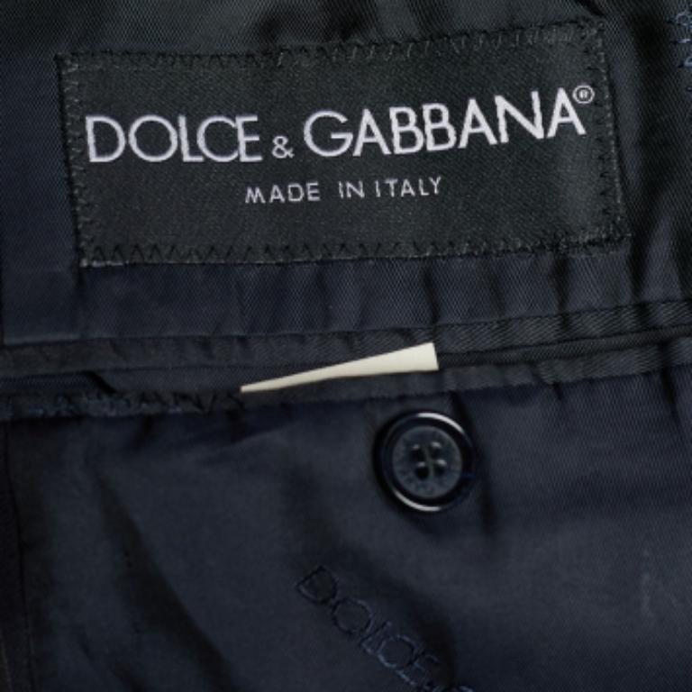 Dolce & Gabbana Midnight Blue Striped Wool Single Breasted Blazer XL In Good Condition For Sale In Dubai, Al Qouz 2