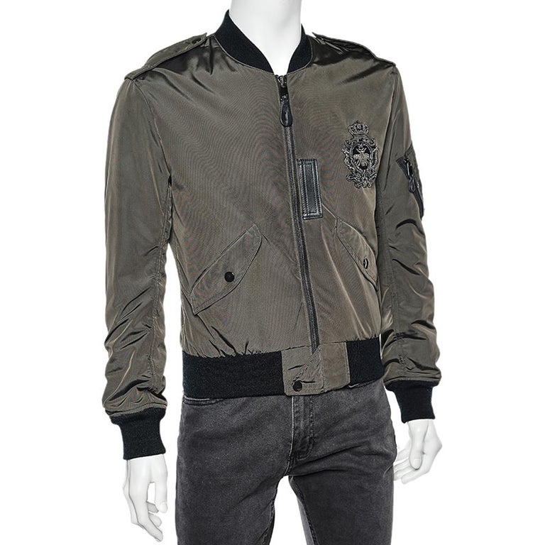 Dolce & Gabbana Black Button Embellished Military Jacket
