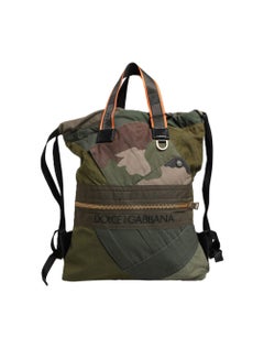 Dolce & Gabbana Military Green Patchwork Backpack — Green