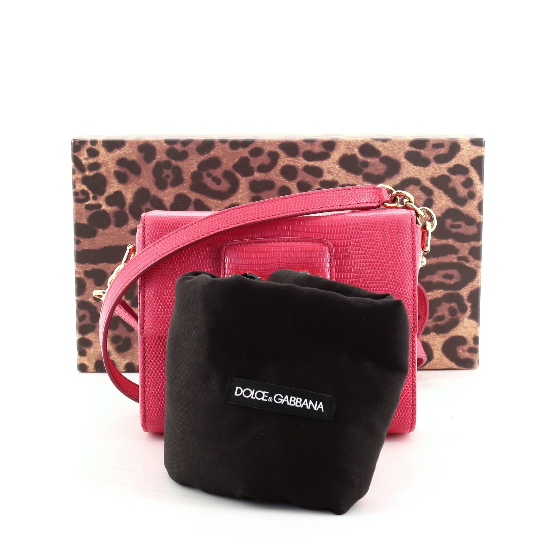 Dolce and Gabbana Millennials Handbag Embellished Lizard Embossed Leat at  1stDibs