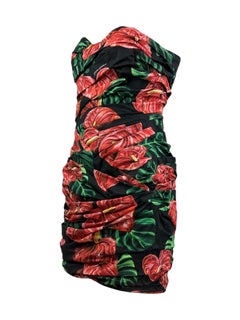 Dolce Gabbana mini printed dress anthurium