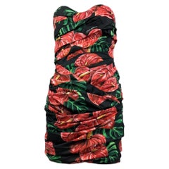 Dolce Gabbana mini printed dress anthurium