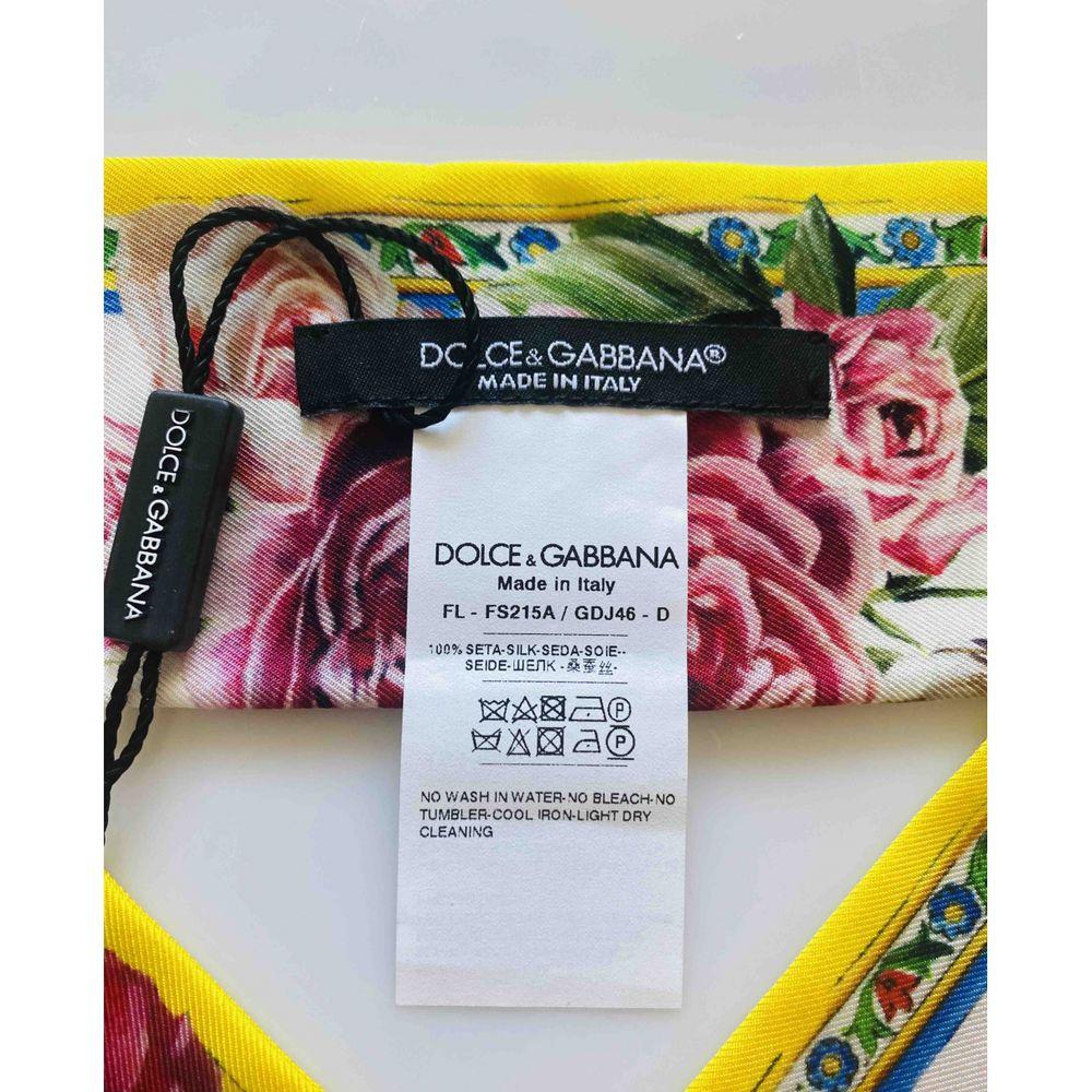 Dolce & Gabbana Mini Silk Scarf in Multicolour In New Condition In WELWYN, GB