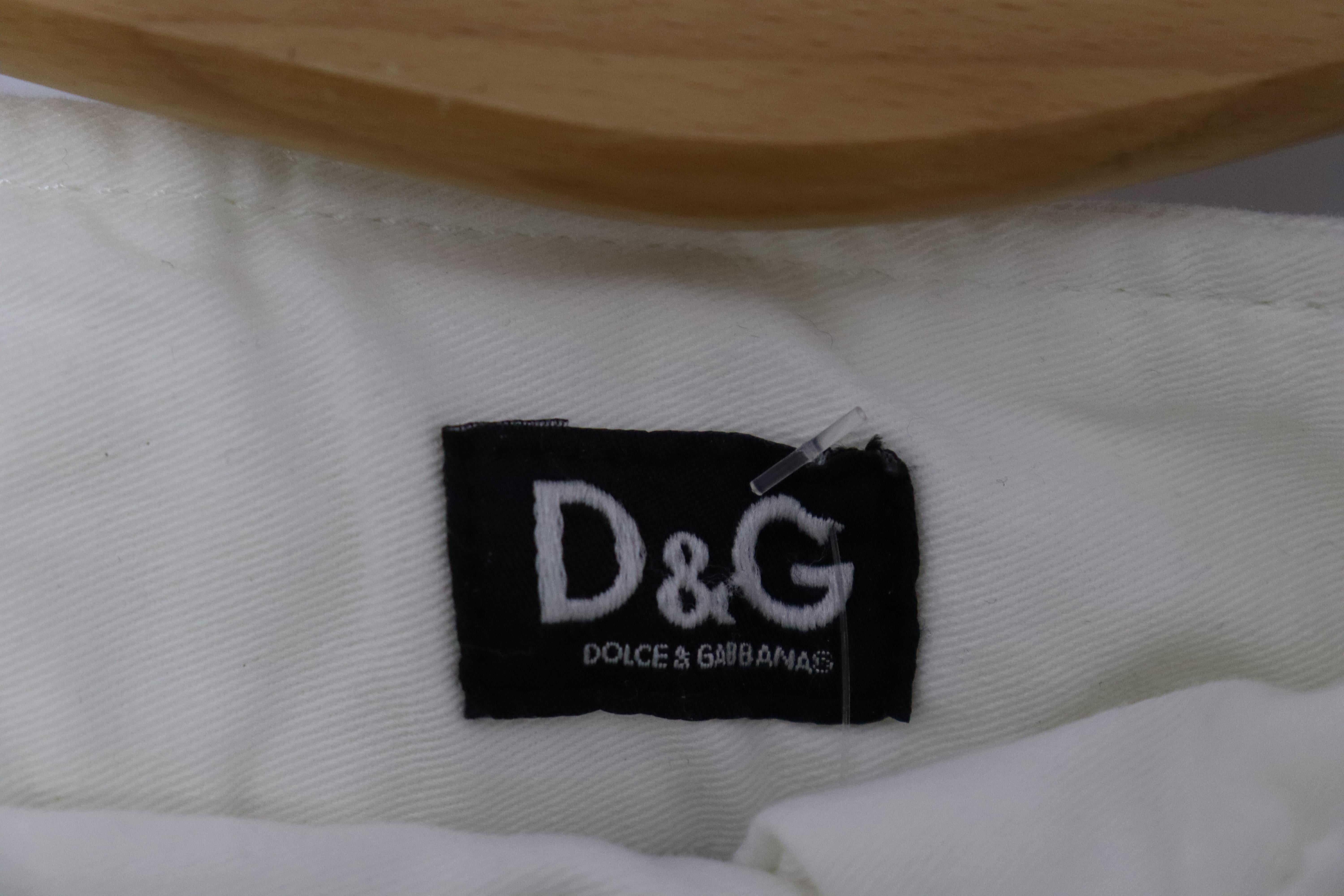 Dolce & Gabbana Mini White Denim Skirt Size IT 40 For Sale 2