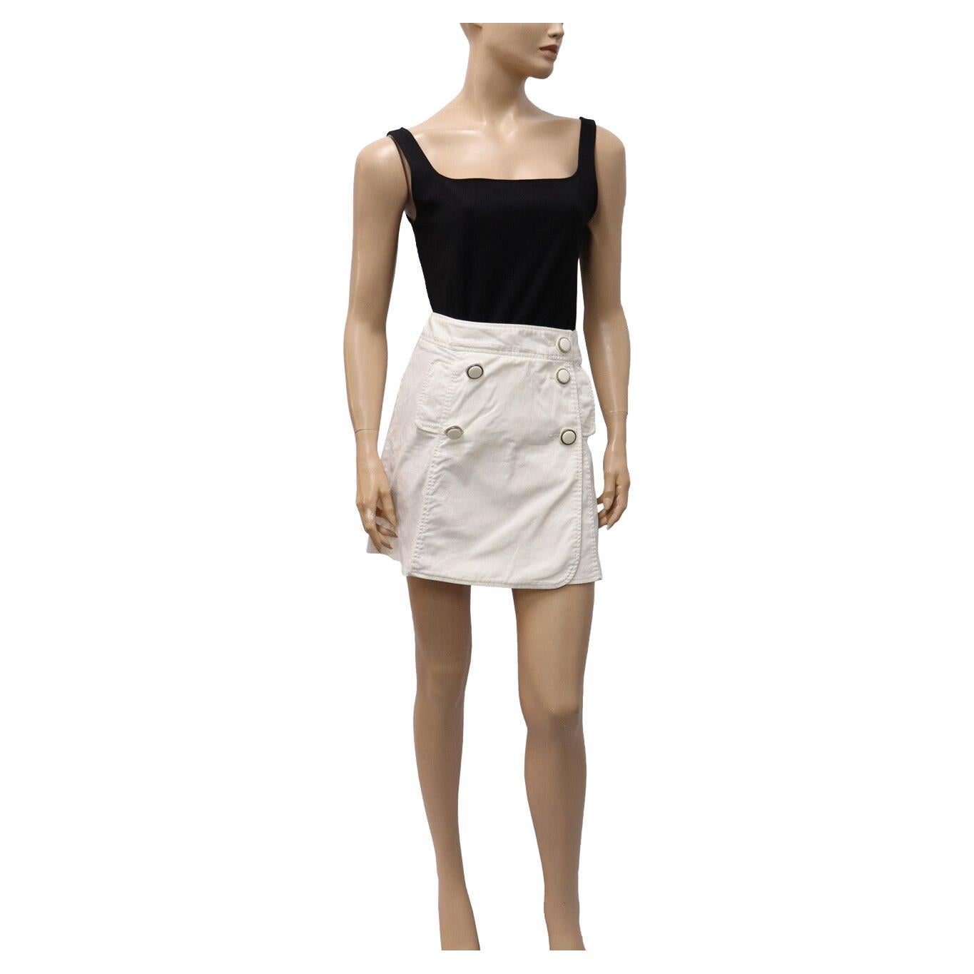 Dolce & Gabbana Mini White Denim Skirt Size IT 40 For Sale