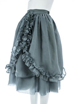 Dolce & Gabbana mint organza bustle skirt with ruffle trim, c. 1980s