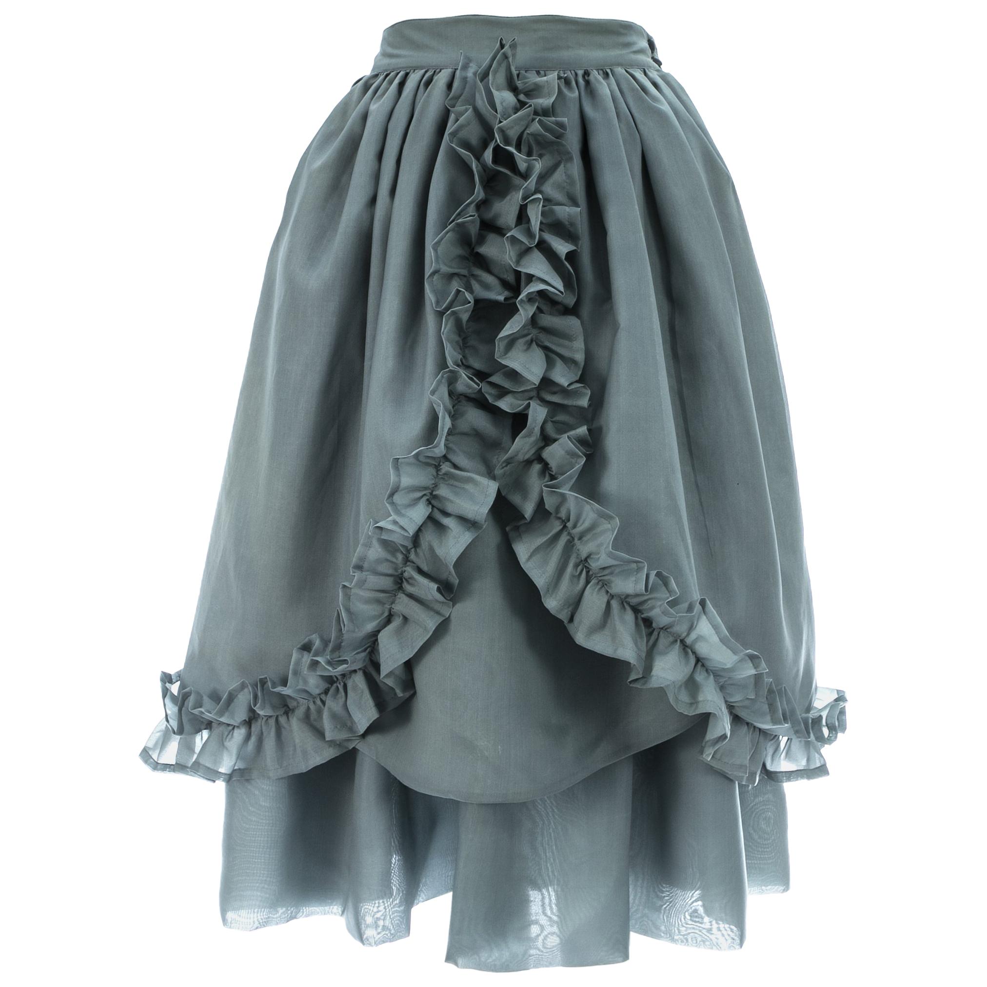Falda con polisón de organza color menta de Dolce & Gabbana con ribete de volantes, c. 1980 en venta