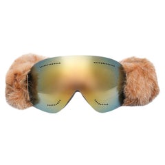 Dolce & Gabbana - Mirrored Fur Ski Goggles Mask Sunglasses BI0759 Green Gold