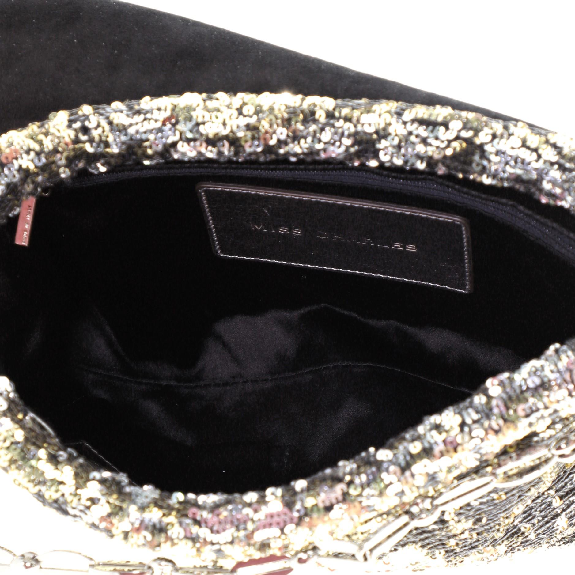 Dolce & Gabbana Miss Charles Flap Bag Sequins In Good Condition In NY, NY