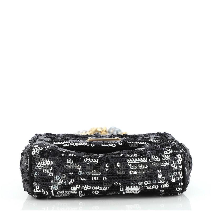 Women's or Men's Dolce & Gabbana Miss Charles Flap Shoulder Bag Sequins Mini