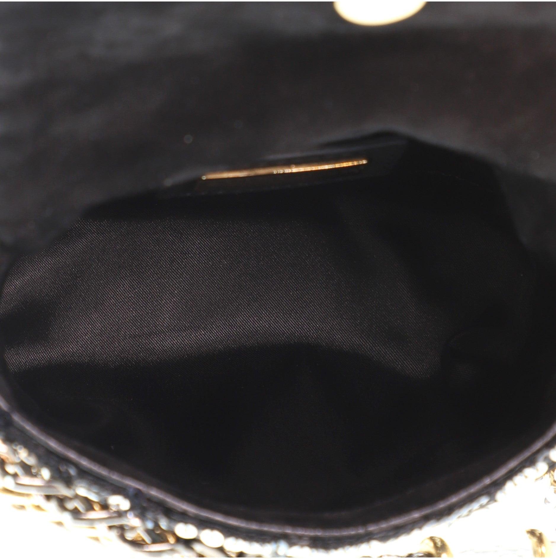 Black Dolce & Gabbana Miss Charles Flap Shoulder Bag Sequins Mini