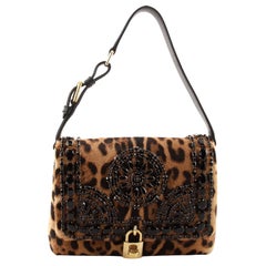 Dolce & Gabbana Miss Dolce Shoulder Bag Embellished Printed Pony Hair Medium
