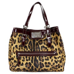 Dolce & Gabbana Miss Easy Way Leopard Shopper Bag Bordeaux Patent Leather 2000s