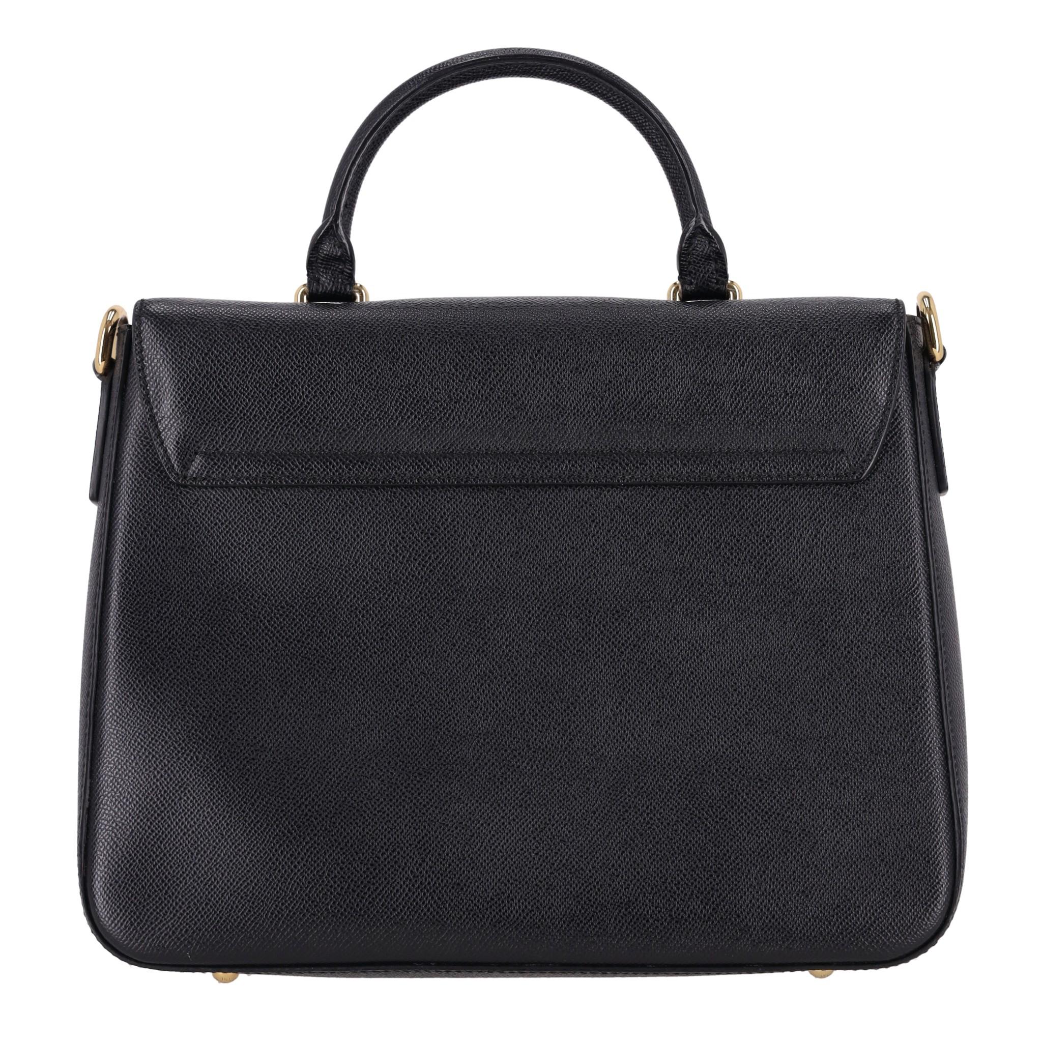 Dolce & Gabbana Miss Linda Saffiano Leather Bag In Excellent Condition For Sale In London, GB