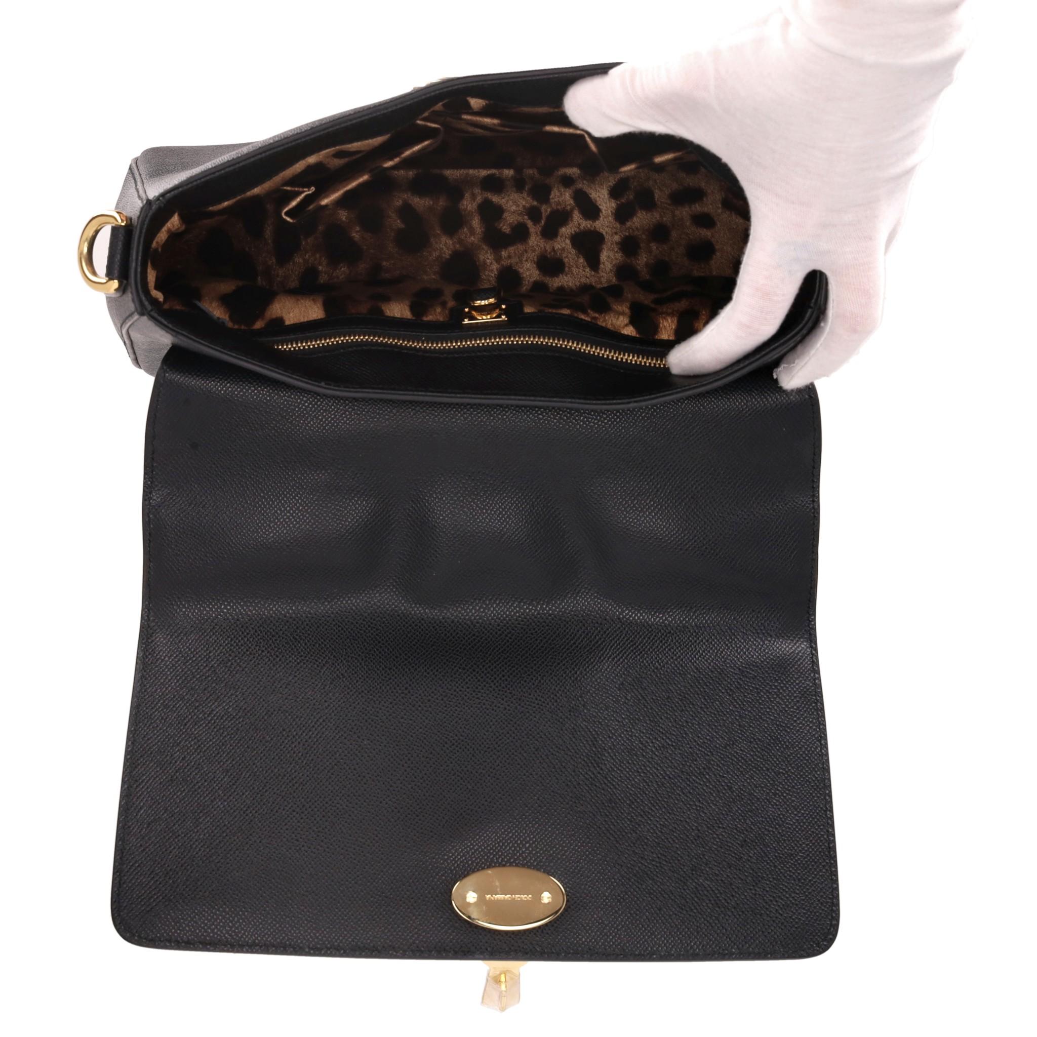 Dolce & Gabbana Miss Linda Saffiano Leather Bag For Sale 1