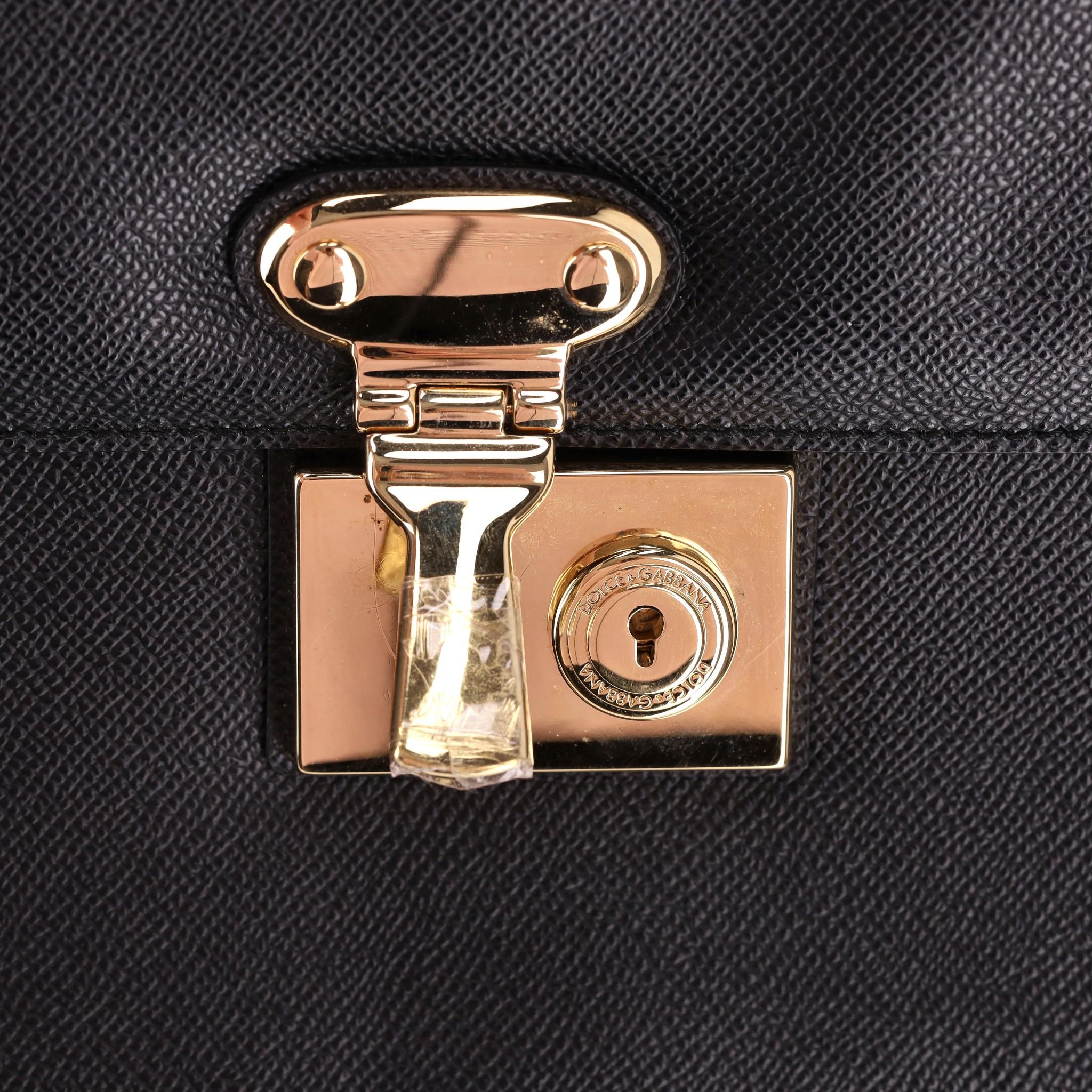 Dolce & Gabbana Miss Linda Saffiano Leather Bag For Sale 2