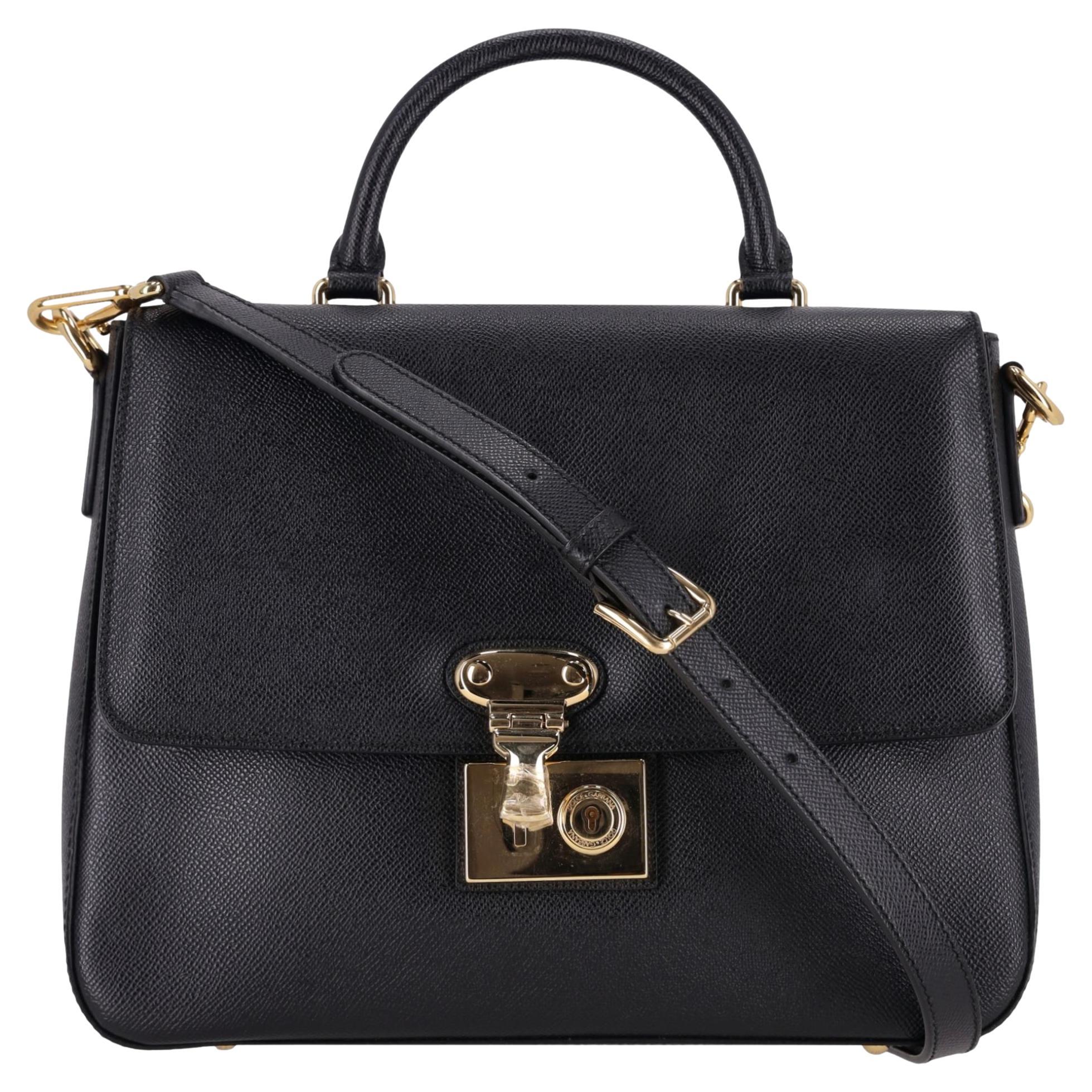 Dolce & Gabbana Miss Linda Saffiano Leather Bag For Sale