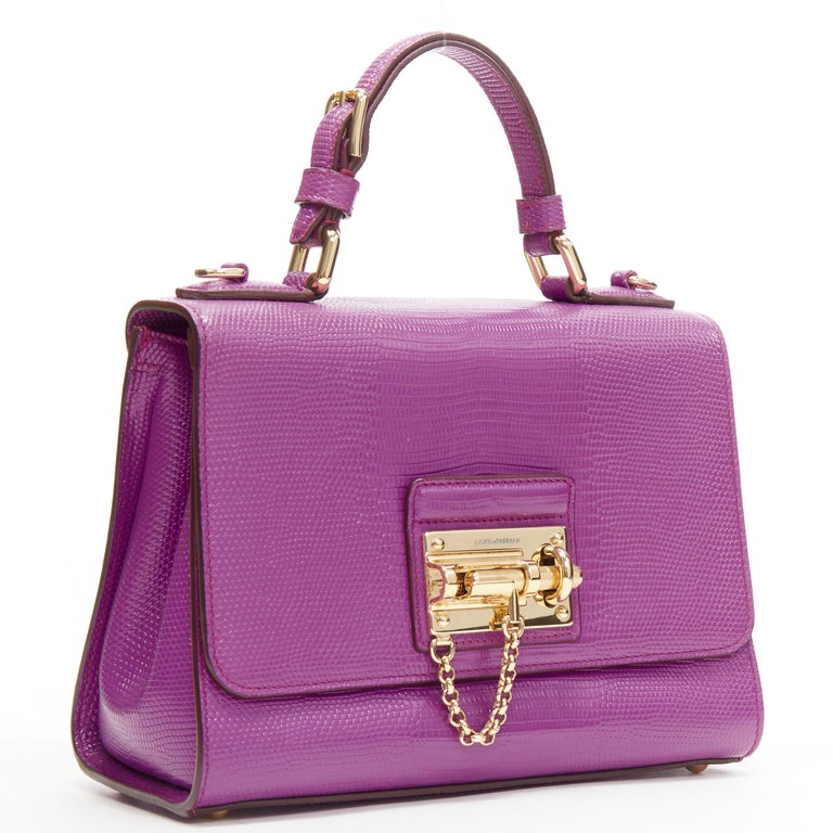 Dolce & Gabbana Monica Bag in Purple Leather 