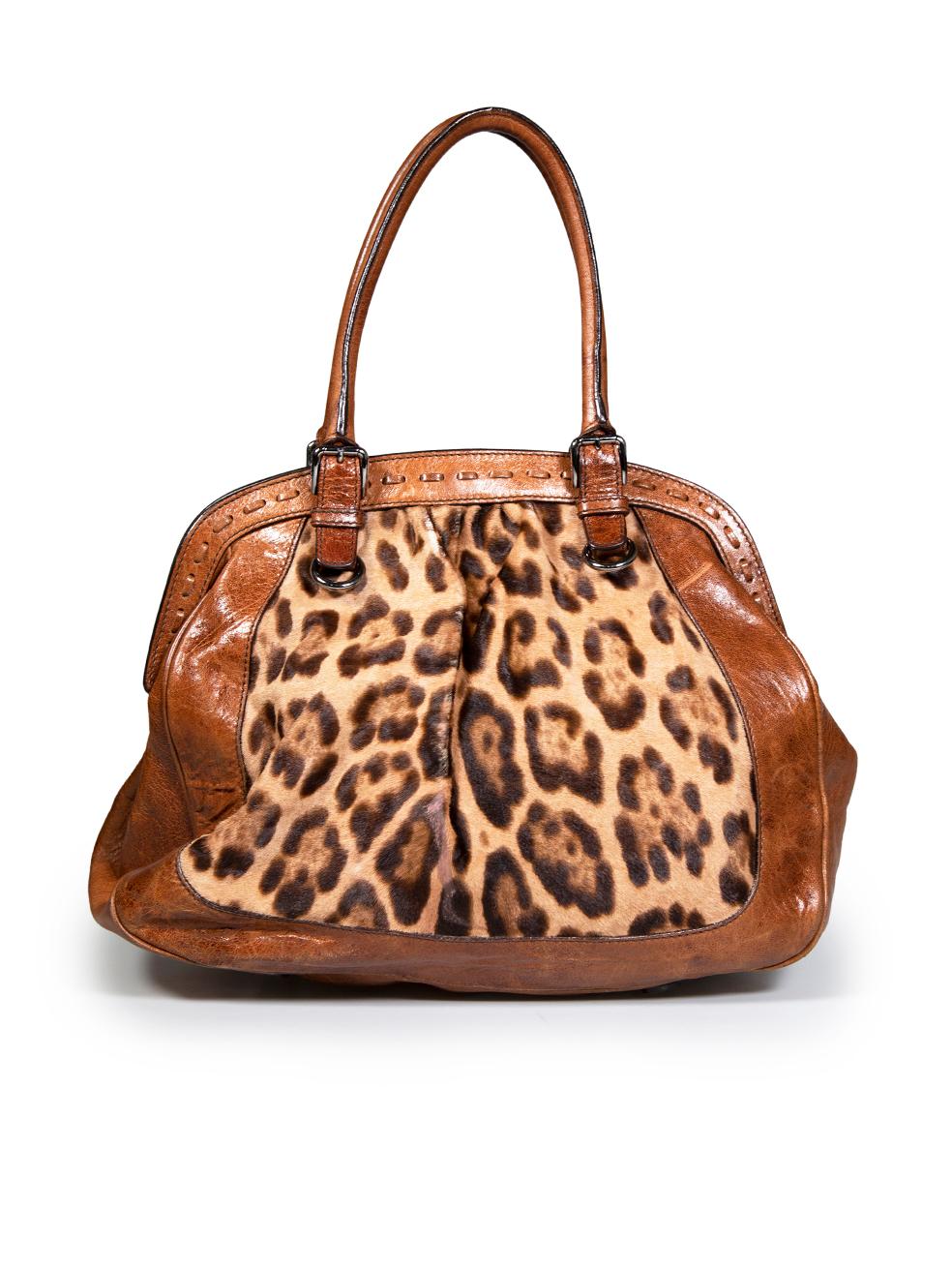 Dolce & Gabbana Miss Romantique Leopard Pony Hair Shoulder Bag In Good Condition For Sale In London, GB