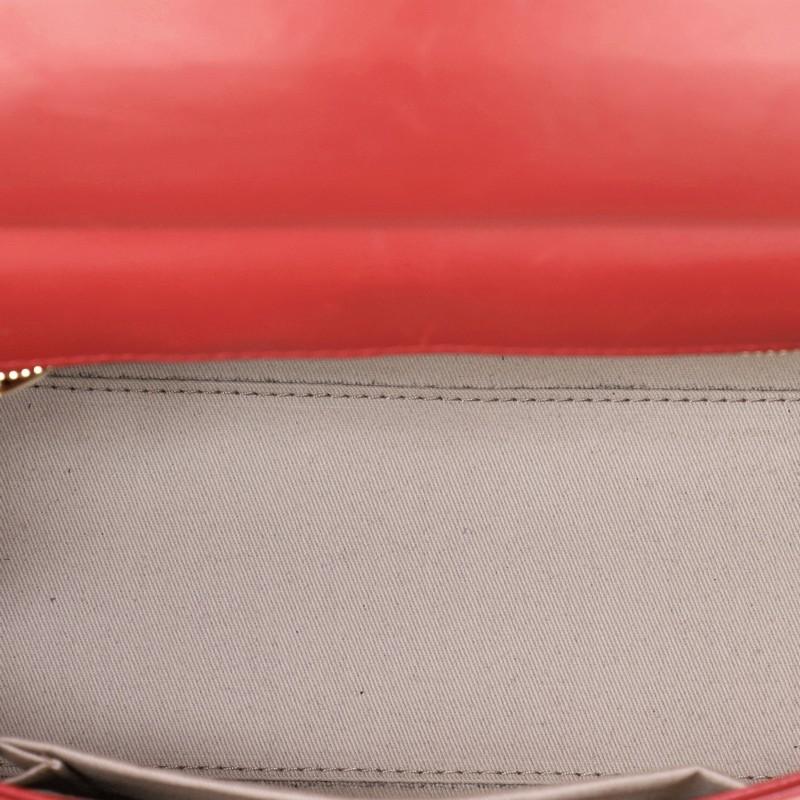 Red Dolce & Gabbana Miss Sicily Bag Floral Eyelet Embroidered Leather Small