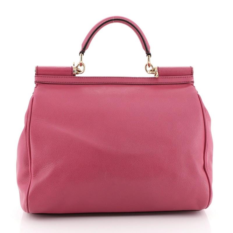 Pink Dolce & Gabbana Miss Sicily Bag Leather Large