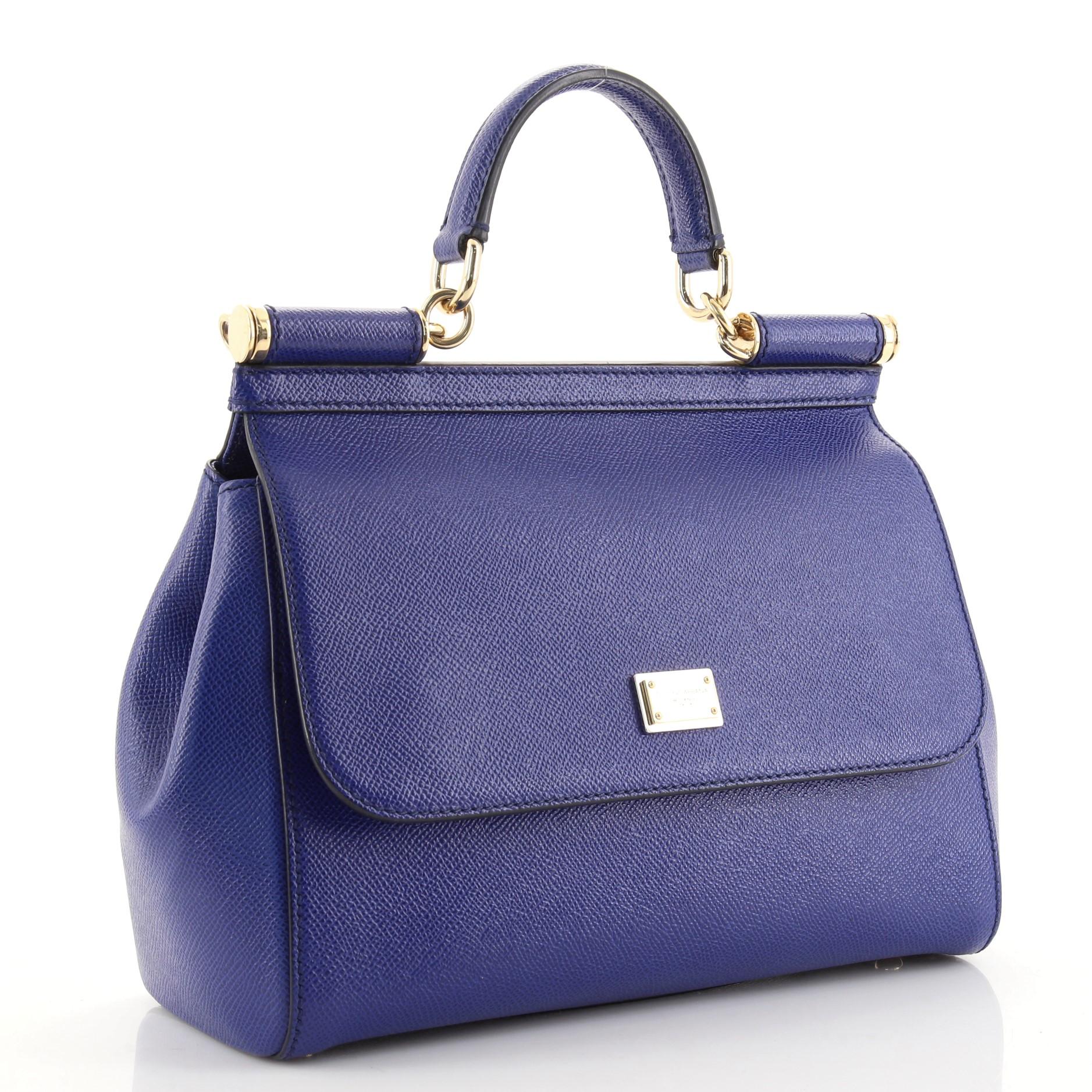 Purple Dolce & Gabbana Miss Sicily Bag Leather Medium