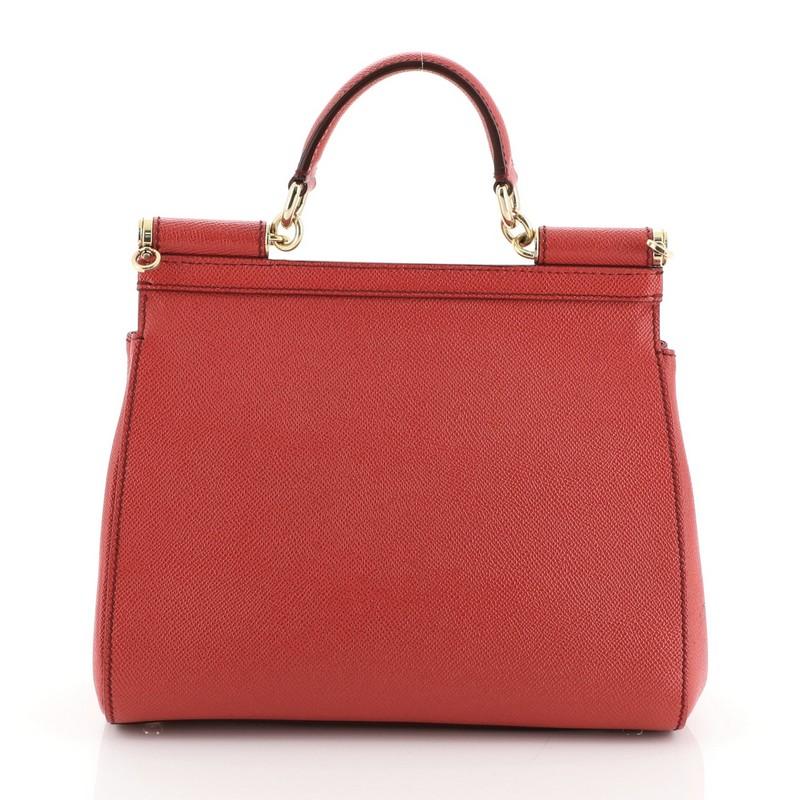 Red Dolce & Gabbana Miss Sicily Bag Leather Medium