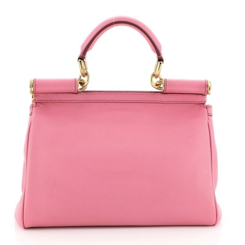 Pink Dolce & Gabbana Miss Sicily Bag Leather Medium