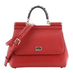 Dolce & Gabbana Miss Sicily Bag Leather with Studded Detail Medium